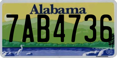 AL license plate 7AB4736