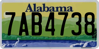AL license plate 7AB4738