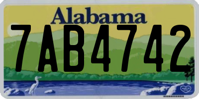 AL license plate 7AB4742