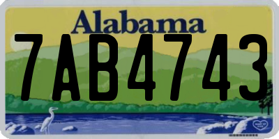 AL license plate 7AB4743