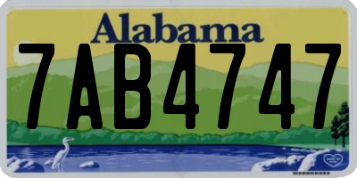 AL license plate 7AB4747