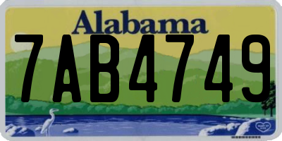 AL license plate 7AB4749