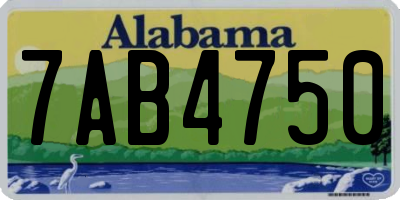 AL license plate 7AB4750