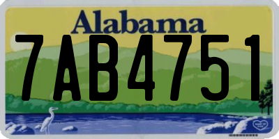 AL license plate 7AB4751