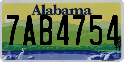 AL license plate 7AB4754