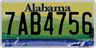 AL license plate 7AB4756
