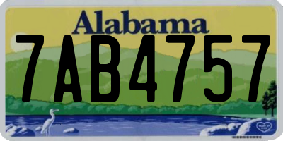 AL license plate 7AB4757