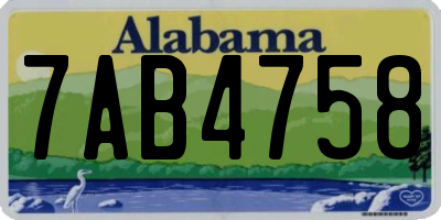 AL license plate 7AB4758