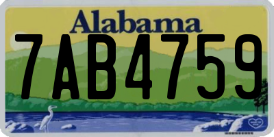 AL license plate 7AB4759
