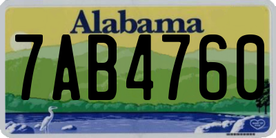 AL license plate 7AB4760