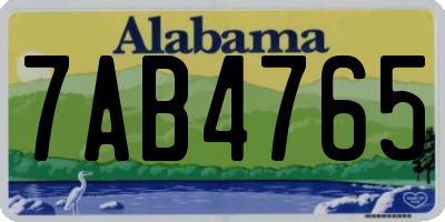 AL license plate 7AB4765