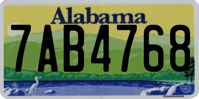 AL license plate 7AB4768