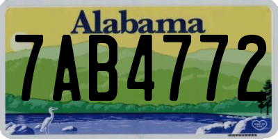 AL license plate 7AB4772