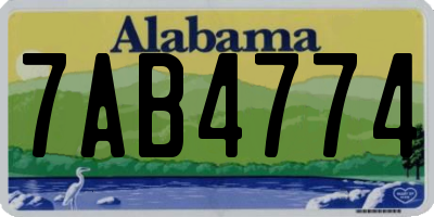 AL license plate 7AB4774