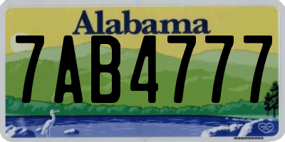 AL license plate 7AB4777