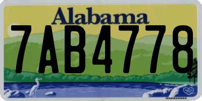 AL license plate 7AB4778