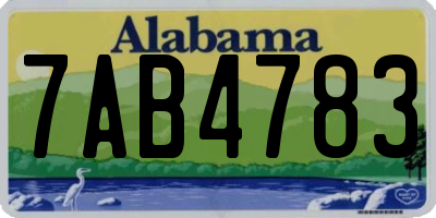 AL license plate 7AB4783