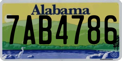 AL license plate 7AB4786