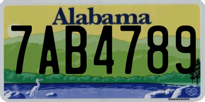 AL license plate 7AB4789