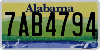 AL license plate 7AB4794