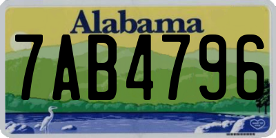 AL license plate 7AB4796