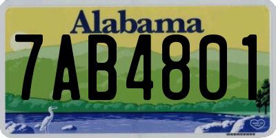 AL license plate 7AB4801