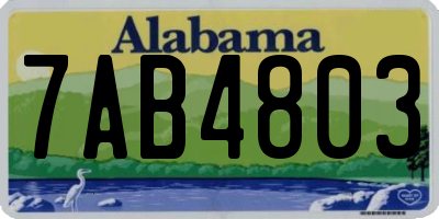 AL license plate 7AB4803