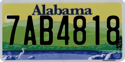 AL license plate 7AB4818