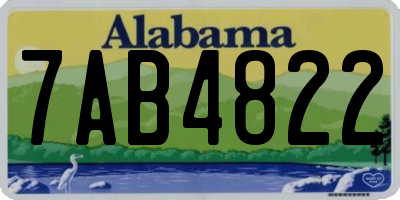 AL license plate 7AB4822