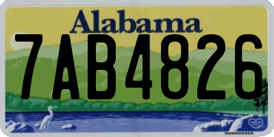 AL license plate 7AB4826