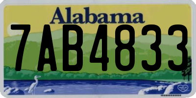 AL license plate 7AB4833