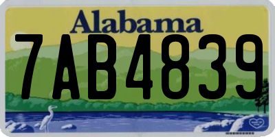 AL license plate 7AB4839