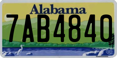 AL license plate 7AB4840