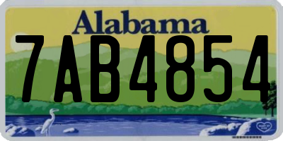 AL license plate 7AB4854