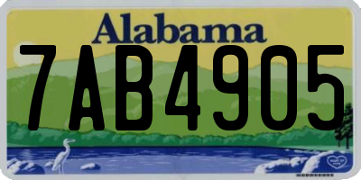 AL license plate 7AB4905