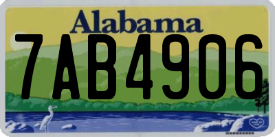 AL license plate 7AB4906
