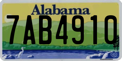AL license plate 7AB4910