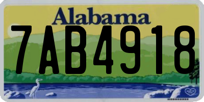 AL license plate 7AB4918