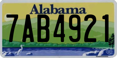 AL license plate 7AB4921
