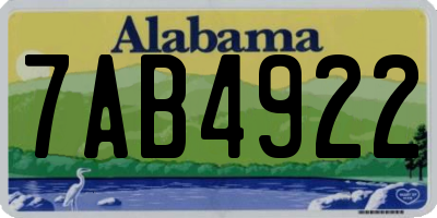 AL license plate 7AB4922