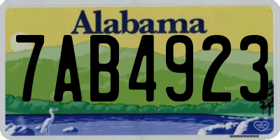 AL license plate 7AB4923