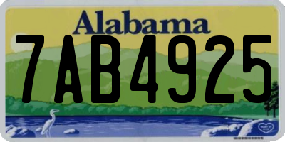 AL license plate 7AB4925