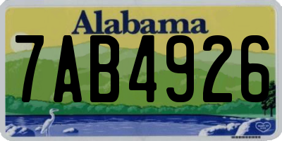AL license plate 7AB4926