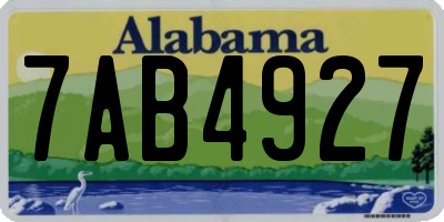 AL license plate 7AB4927