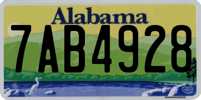 AL license plate 7AB4928