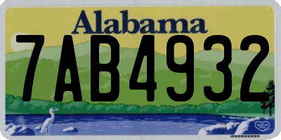 AL license plate 7AB4932