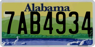 AL license plate 7AB4934