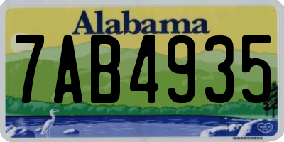 AL license plate 7AB4935
