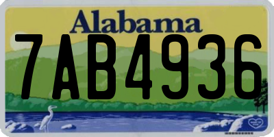 AL license plate 7AB4936