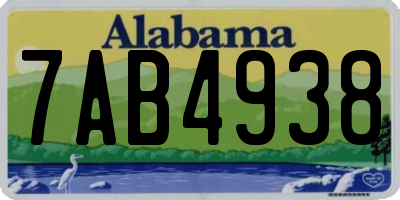 AL license plate 7AB4938